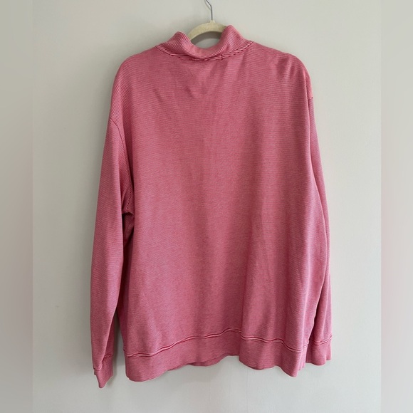 Bald Head Blues Men's Red and White Striped Quarter Zip Golf Pullover, sz XL - Picture 2 of 9